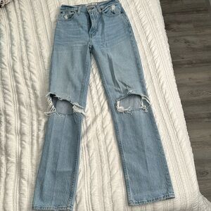 Abercrombie & fitch 90’s straight ultra high rise distressed jeans